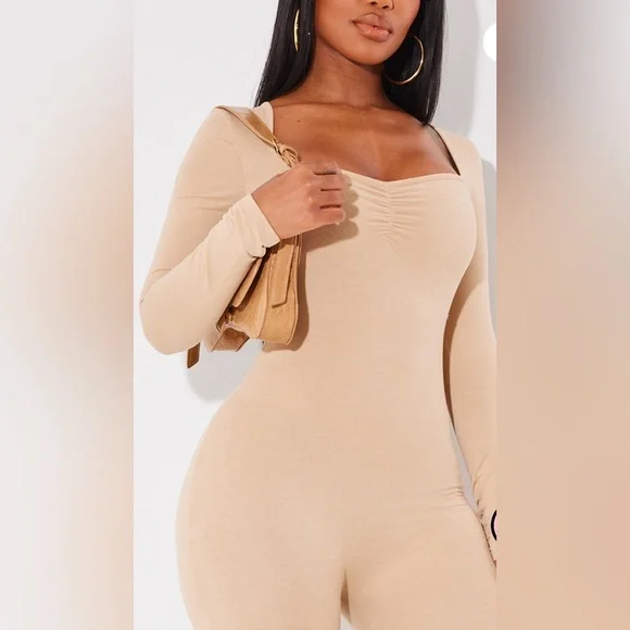 PrettyLittleThing Pants Jumpsuits Black Shape Contour Jersey